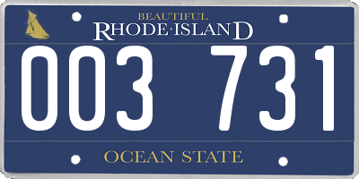 RI license plate 003731