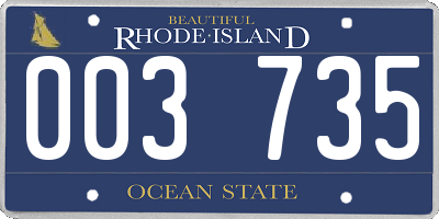 RI license plate 003735