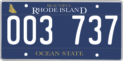 RI license plate 003737