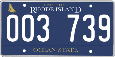 RI license plate 003739
