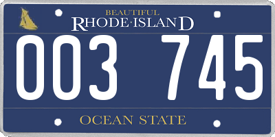 RI license plate 003745