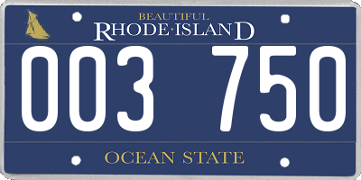 RI license plate 003750