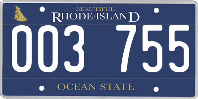 RI license plate 003755