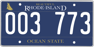 RI license plate 003773