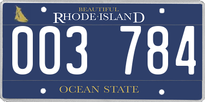 RI license plate 003784