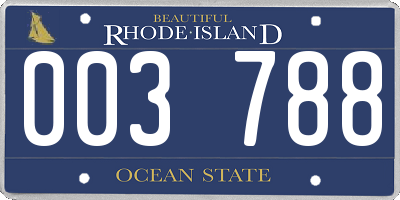 RI license plate 003788