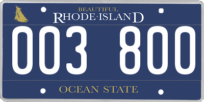 RI license plate 003800