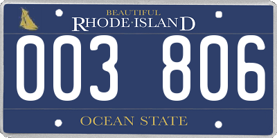 RI license plate 003806