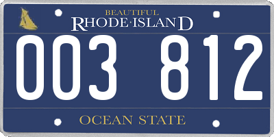 RI license plate 003812