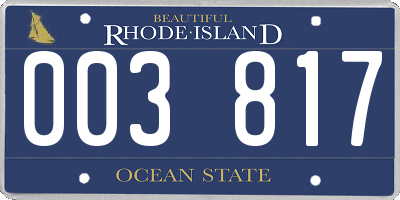RI license plate 003817