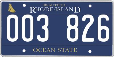 RI license plate 003826