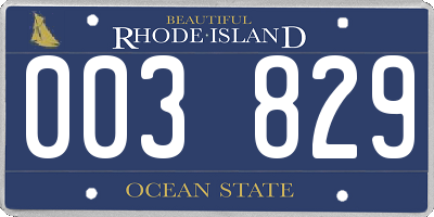 RI license plate 003829