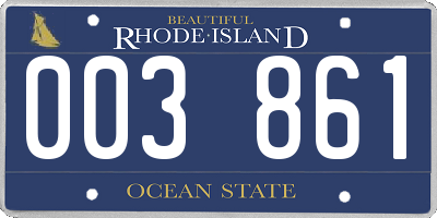 RI license plate 003861