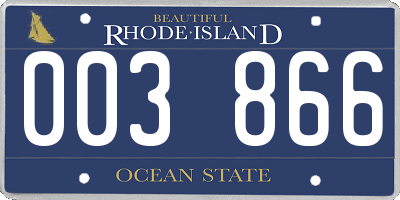 RI license plate 003866