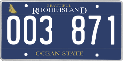 RI license plate 003871