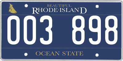 RI license plate 003898