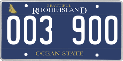 RI license plate 003900