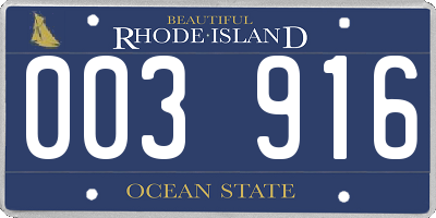 RI license plate 003916