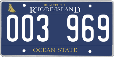 RI license plate 003969
