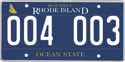 RI license plate 004003
