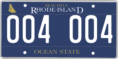 RI license plate 004004