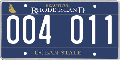 RI license plate 004011