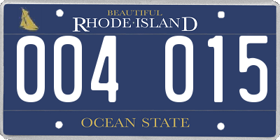 RI license plate 004015