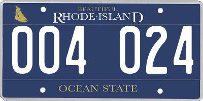 RI license plate 004024