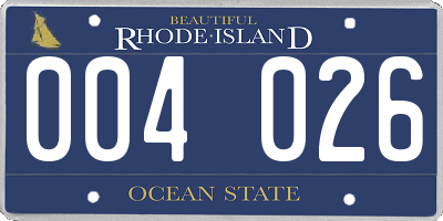 RI license plate 004026