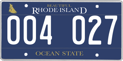 RI license plate 004027