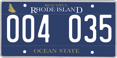 RI license plate 004035