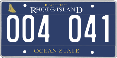 RI license plate 004041
