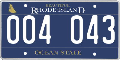 RI license plate 004043