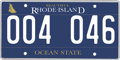 RI license plate 004046