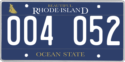 RI license plate 004052