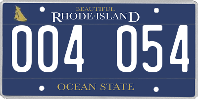 RI license plate 004054