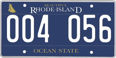 RI license plate 004056