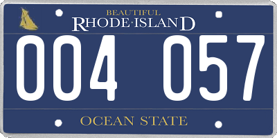 RI license plate 004057