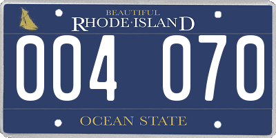 RI license plate 004070