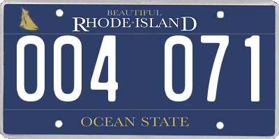 RI license plate 004071