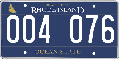 RI license plate 004076