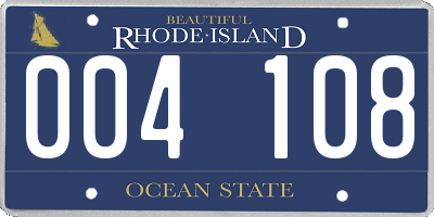 RI license plate 004108