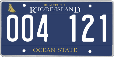 RI license plate 004121