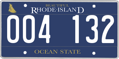 RI license plate 004132