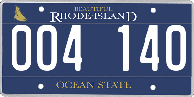 RI license plate 004140