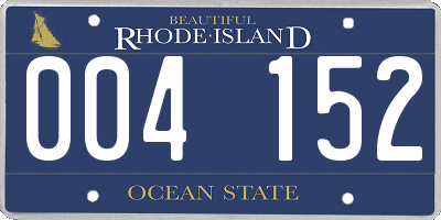 RI license plate 004152
