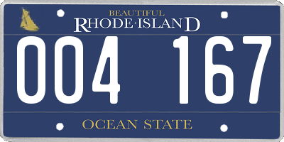 RI license plate 004167