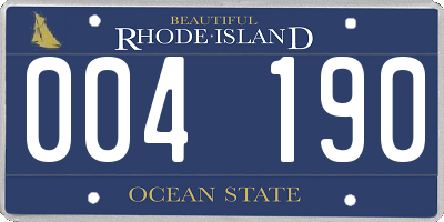RI license plate 004190