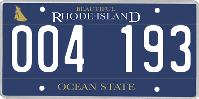 RI license plate 004193