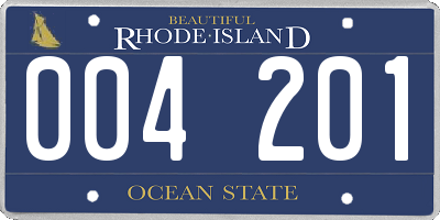RI license plate 004201